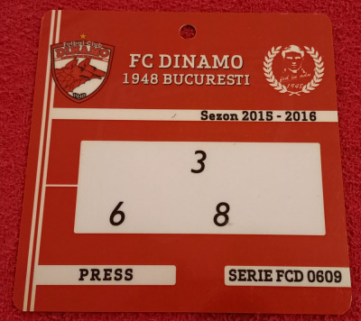 Acreditare meciuri fotbal - FC DINAMO 1948 BUCURESTI (sezonul 2015-2016) foto