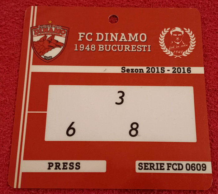 Acreditare meciuri fotbal - FC DINAMO 1948 BUCURESTI (sezonul 2015-2016)