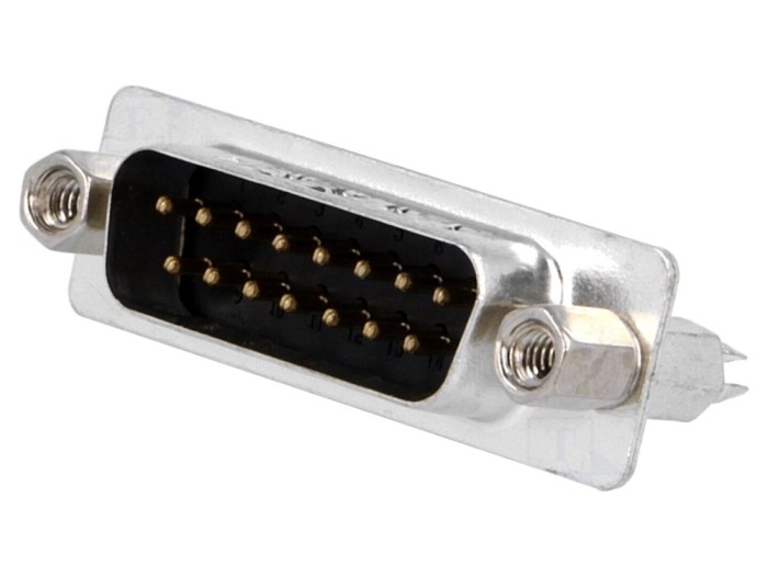 Conector D-Sub 15 pini soclu THT