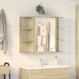 vidaXL Dulap de baie cu oglindă, stejar Sonoma, 80 x 20,5 x 64 cm, PAL