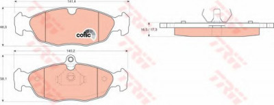 Set placute frana,frana disc DAEWOO CIELO (KLETN) (1995 - 1997) TRW GDB1040 foto