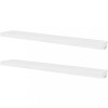 Rafturi de perete suspendate 2 buc, depozitare carti/DVD, alb, MDF