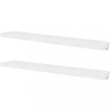 Cumpara ieftin Rafturi de perete suspendate 2 buc, depozitare carti/DVD, alb, MDF
