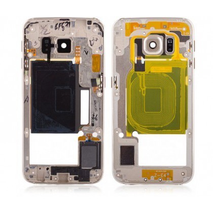 Carcasa Mijloc cu geam camera / blitz , Samsung G925 Galaxy S6 Edge Gold Orig Swap A Carcasa Mijloc cu geam camera / blitz , Samsung G925 Galaxy S6 Edge Gold Orig Swap A