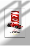 MS-004|Imprimeu pe p&acirc;nză Ferrari F2002 &ndash; Poster tribut lui Michael Schumacher Formula 1, artă emblematică cu mașini de curse | A4 (21 x 29.7 cm) - MS-
