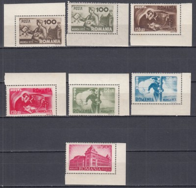 ROMANIA 1945 LP 174 MUNCA P.T.T. SERIE MNH foto