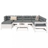VidaXL Set canapea de grădină, 8 piese, alb, lemn masiv de pin 3250597