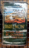 Veche cutie/ bidon &bdquo;Partenon&rdquo; Azeite puro de oliveira da Grecia per interbelică