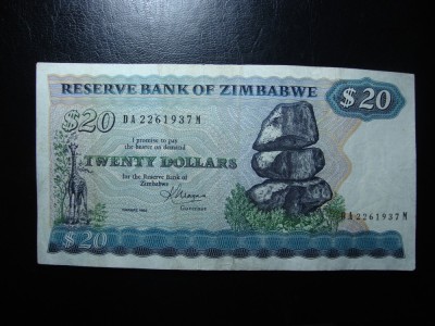ZIMBABWE 20 DOLARI 1983 VF foto