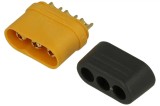 Conector alimentare DC mufa MR60 tata 3pin 30A 500V lipire pe cablu AMASS MR60-M