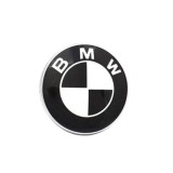 Embleme BMW Capota/Portbagaj, 82mm + 74mm, Alb-Negru - Set 2 Bucati