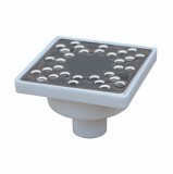 Sifon pardoseala PP + gratar inox, 100 x 100 mm, iesire verticala D 40 mm