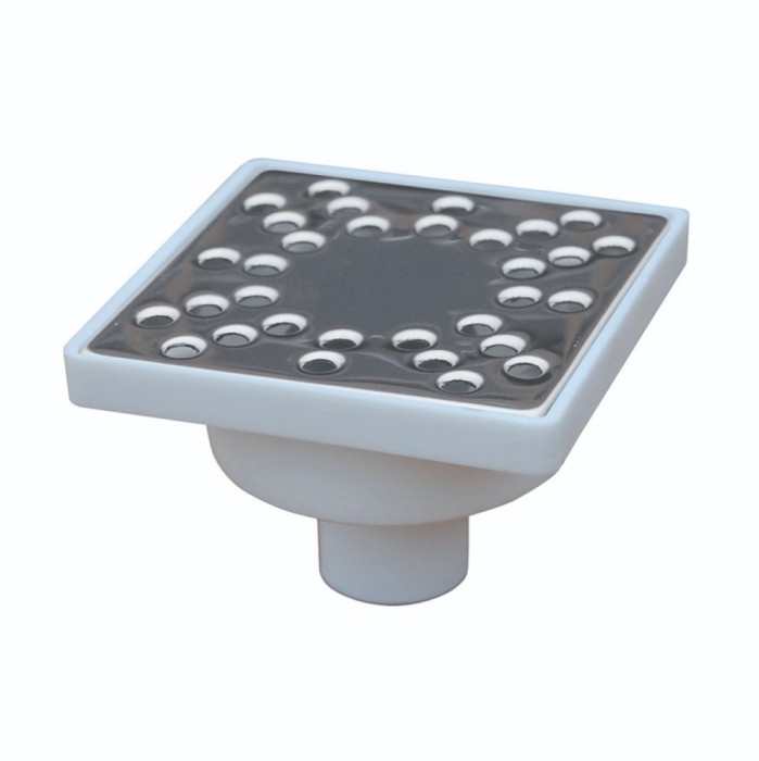 Sifon pardoseala PP + gratar inox, 100 x 100 mm, iesire verticala D 40 mm
