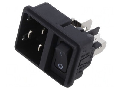 Conector alimentare AC soclu tată 16A 250V IEC 60320 foto