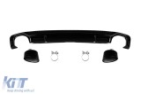 Difuzor tip RS5 cu capace negre potrivit pentru bara S-line spate pe Audi A5 Sportback, Coupe, Cabrio 2016-2020 -O--O- Performance AutoTuning