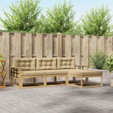 vidaXL Set de canapele de exterior cu pernă 4 pcs Alb și Bej Poliester 3386282