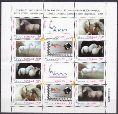 Spania 1999 fauna cai MI 3512-3517 kleib. MNH foto