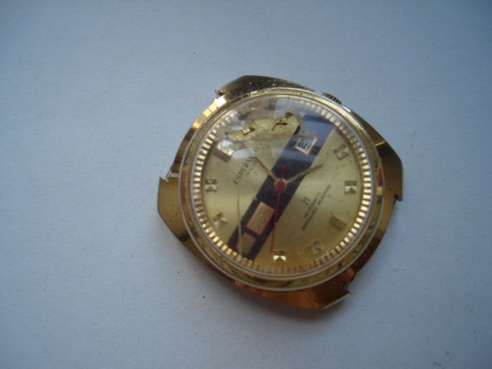 Ceas mecanic Esperanto Deluxe Space Travel X05 Antimagnetic, defect