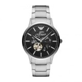 Ceas de m&acirc;nă pentru bărbați Emporio Armani Renato din oțel inoxidabil, cu cadran schelet automat AR60055