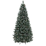 HOMCOM Brad Crăciun Artificial 210cm, 998 Ramuri Ninse Conuri Pin, Deschidere Automată, Bază Pliabilă, Verde | Aosom Romania