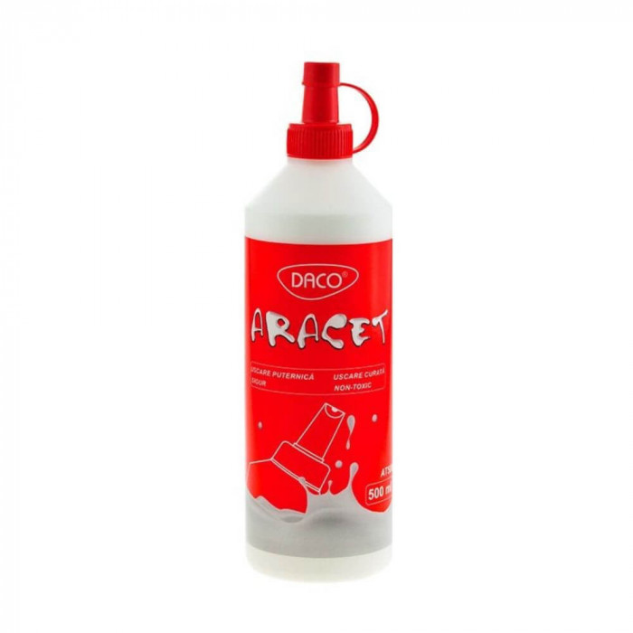 Aracet DACO, 500 ml, Alb, Uscare Rapida, Aracet Alb DACO, Araceturi, Aracet pentru Lipit Hartie, Plastic si Lemn, Aracet pentru Scoala, Aracet pentru