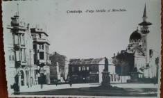 Carte postala, Constanta, Piata Ovidiu si Moscheia, 1934