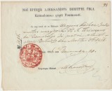 Valahia 1856 inam cu sigiliul caimacamului Al. D. Ghika pentru decontul unui transport cu 6 cai de poștă, semnat de Secretarul statului