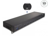 HUB industrial 19&quot; metalic cu 10 x USB-A 3.2, Delock 64240