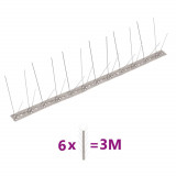 vidaXL Set bandă cu țepi antipăsări cu 4 r&acirc;nduri, 6 buc., oțel, 3 m