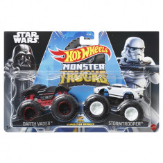 Hot wheels monster truck set 2 masini scara 1 la 64 darth vader si stormtrooper