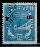 Romania 1952, LP 320, Planul cincinal, supratipar, EROARE - Valoare 1 LEU / 11 LEI supratipar mult deplasat in jos, stampilat.