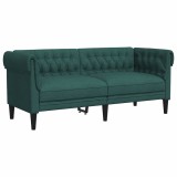 Cumpara ieftin Canapea Chesterfield cu 2 locuri, verde inchis, material textil