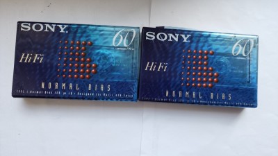 Lot 2 Casete SONY HiFi 60 SLIM TYPE I Normal Bias Sigilate foto