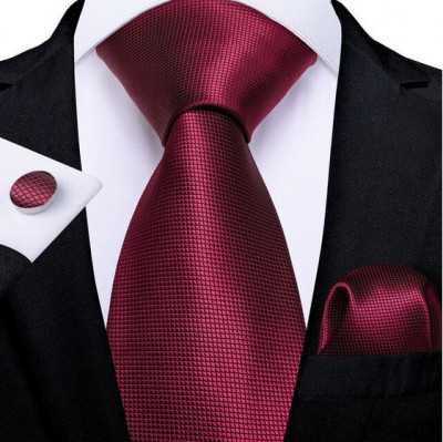 Set cravata + batista + butoni - matase - model 263 foto