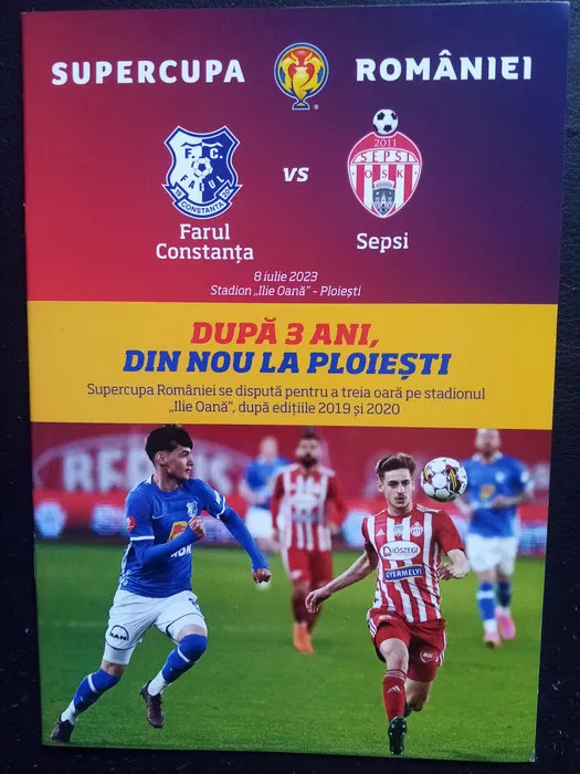 Program de meci - Supercupa Romaniei la Fotbal 2023 - FC Farul - Sepsi