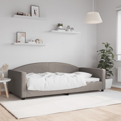 vidaXL Cadru de pat, gri taupe, 100 x 200 cm, material textil foto