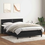 vidaXL Pat box spring cu saltea, negru, 140x210 cm, catifea 3316115
