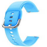 Curea din silicon compatibila cu Huawei Watch GT 3 46mm, Telescoape QR, 22mm, Azure Blue, VD Very Dream