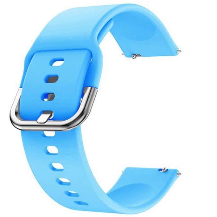 Curea din silicon compatibila cu Huawei Watch GT 3 46mm, Telescoape QR, 22mm, Azure Blue