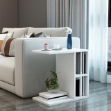 Masa laterala Ravnsborg 50x50x30 cm alb [en.casa] HausGarden Leisure