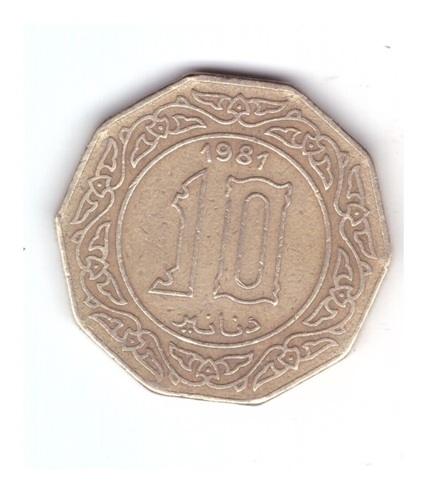 Moneda Algeria 10 dinars/dinari 1981, stare buna, curata