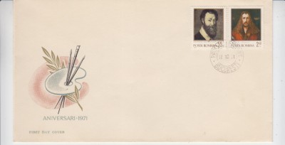 C12 - FDC Romania - Aniversari I - Pictori - LP776 - 1971 foto