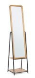 Cumpara ieftin Oglinda podea otel negru mdf maro Haldor 42,5x38x174h