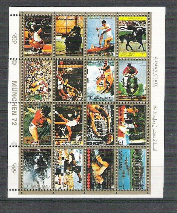 Ajman - Sport, Olympics, perf. mini block, used AB.058