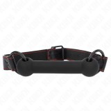 Kink Collar &amp; Gag-Bone Gag cu Curea Imitație Piele Negru