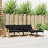 vidaXL Set de canapele de exterior cu pernă 4 pcs Alb și negru 3388562
