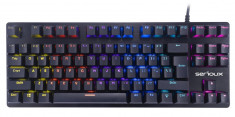 Tastatura gaming mecanica Serioux Freya, switch OUTEMU blue, pana la 50 milioane click-uri, 87 taste, 26 taste Anti-ghosting , 9 moduri de iluminare r foto