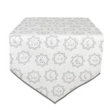 Cumpara ieftin Traversa masa bumbac alb gri Pisicute 50x160 cm