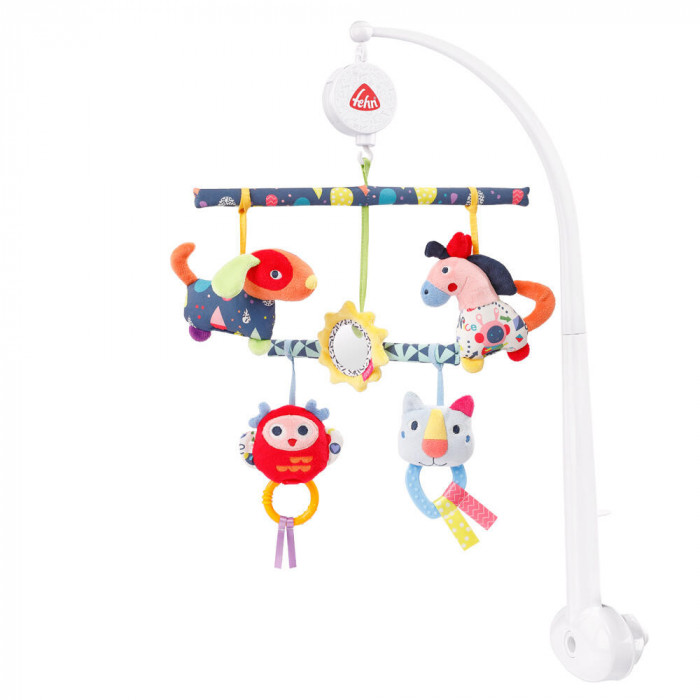 Carusel muzical mobil cu activitati - Prietenii culorilor PlayLearn Toys