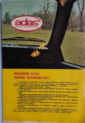 1982 Reclamă ADAS asigurari automobilisti comunism 24x17 cm autoturism epoca aur foto